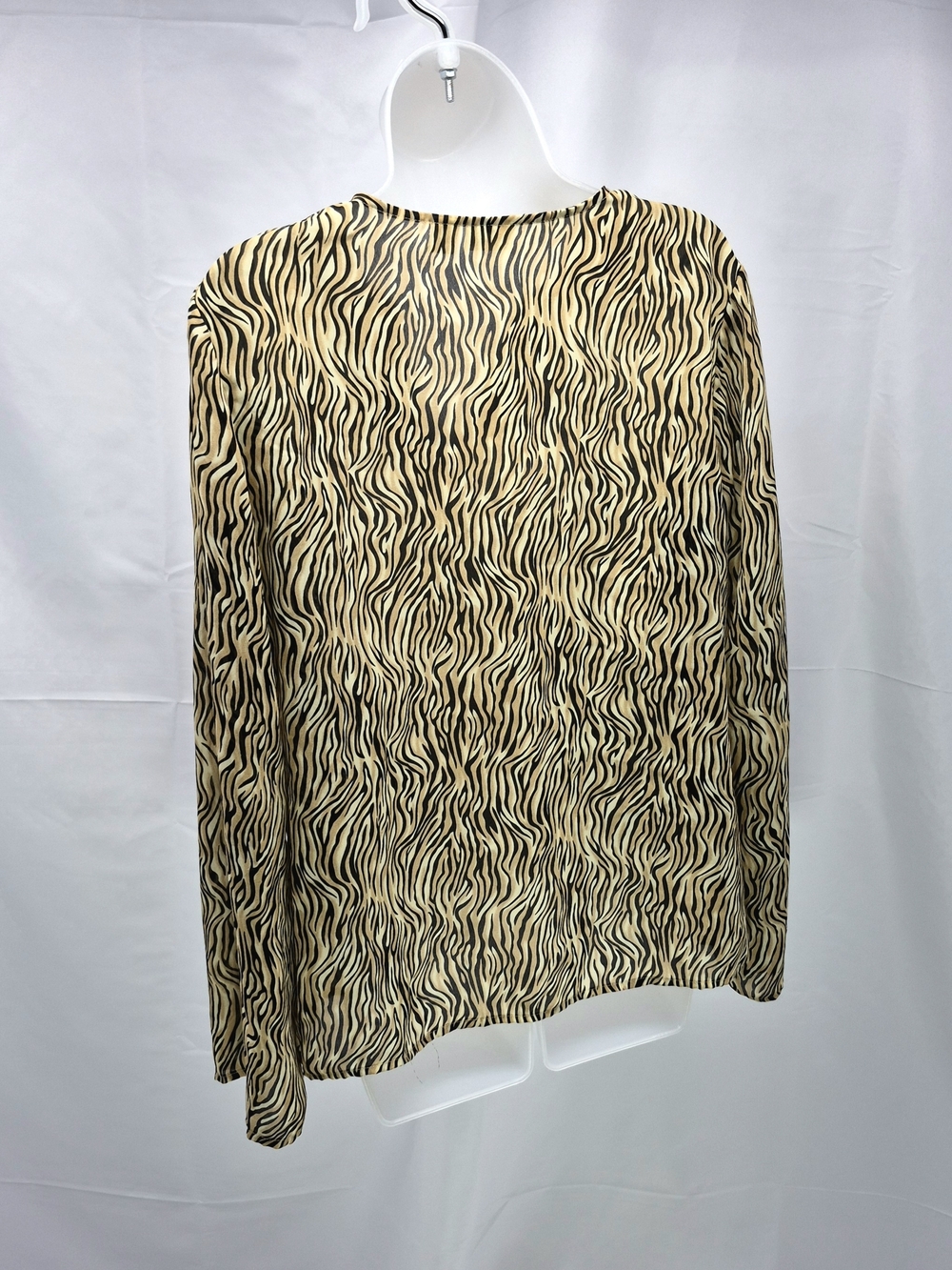 NWOT Cato Zebra Tiger Print Beaded Embellished V-Neck Blouse Woman's L - Picture 3 of 11